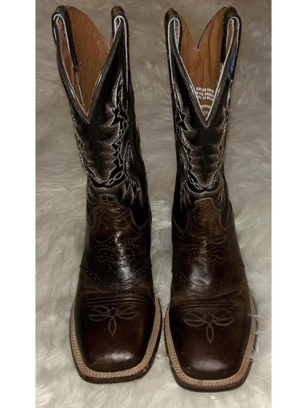 DAN POST FRANKLIN 11" WESTERN GENIUNE LEATHER MEN'S BOOTS 9.5D Cowboy square toe - Picture 5 of 15